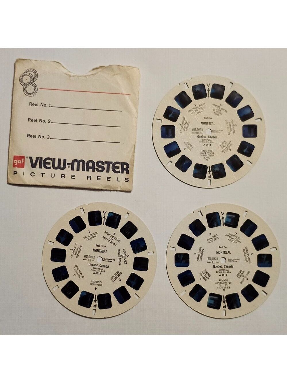 VINTAGE View Master Reels Scenes from Montreal x 3
